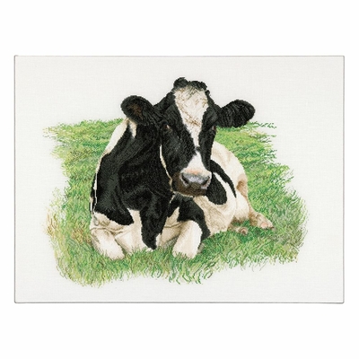 Thea Gouverneur 451  kit point de croix  Vache Holstein