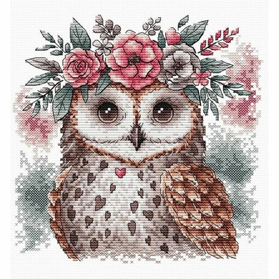 Ava P028  kit de point croix compté  Le hibou