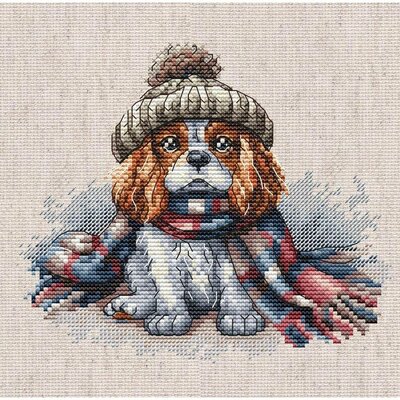 Ava P037  kit de point croix compté  Cavalier King charles