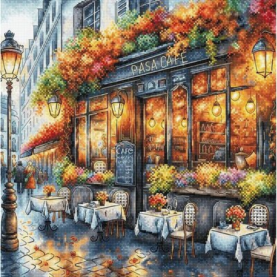 Ava  P051  kit de point croix compté  Café en automne