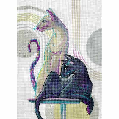 Aine A1011  kit point de croix  chats mystiques