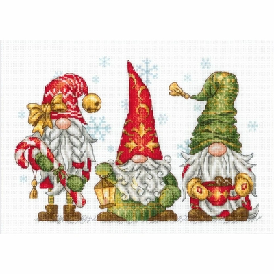 Riolis 2234  kit point de croix  Gnomes joyeux  3