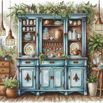 Ava P102  kit point croix  Armoire bleu
