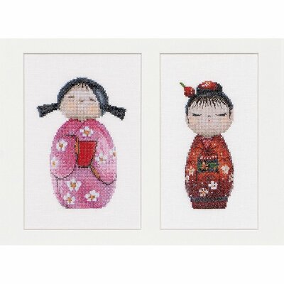 Thea Gouverneur 547  kit point de croix compté  Kokeshi Dolls