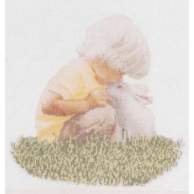 Thea Gouverneur 590  kit point croix compté  Boy with Rabbit