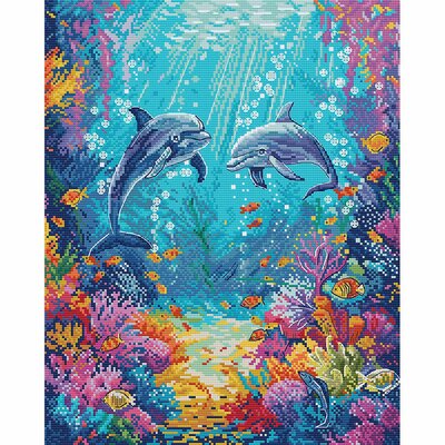 Letistitch 9911  kit point croix  La vie marine