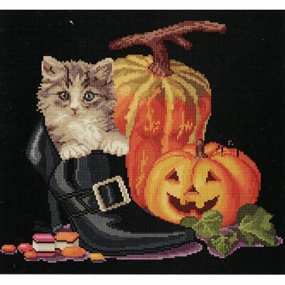Thea Gouverneur 738-05  kit point croix  Halloween Kitten