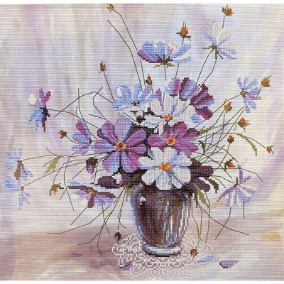 Nova Sloboda CP2054  kit point croix  Fleurs dans un vase