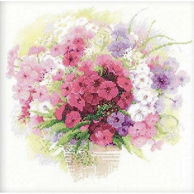 Riolis 1069  Aquarelle de Phlox  kit point de croix compté