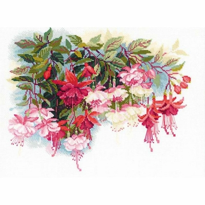 Riolis 1398  kit point de croix  Fleurs de fuchsias
