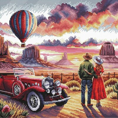 Ava P142  kit point de croix compté  Un voyage romantique