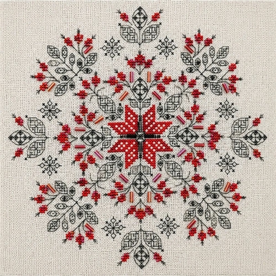 Tela Artis  X208  kit point croix  Mandala rosé