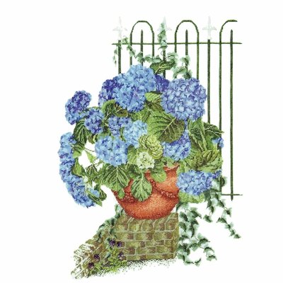 Thea Gouverneur 2035  kit point croix compté  Hortensia bleu