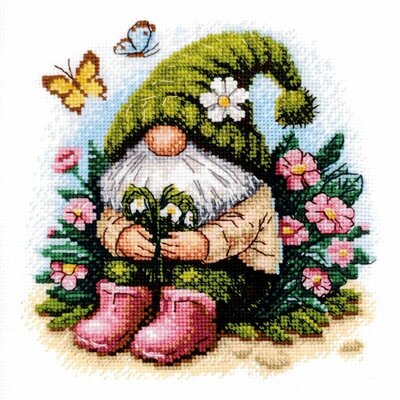 Aine A1042  Kit point de croix  Blossom Gnome