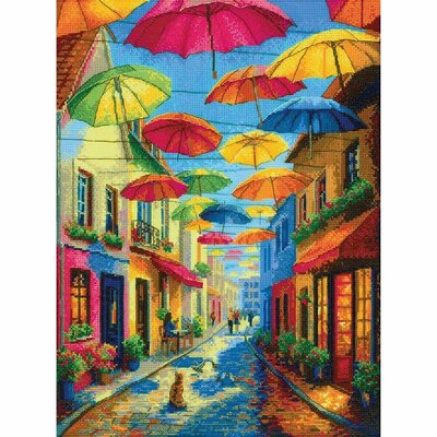 Riolis 2335  Kit point de croix  Parapluies colorés