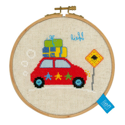 En vacances en voiture II - Vervaco Lief! PN-0150916 - Kit broderie point de croix sur www.la-brodeuse.com