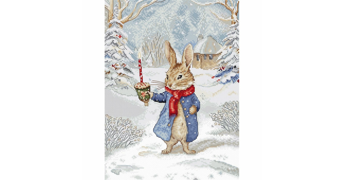 Père Noël Blanc - Kit point de croix Luca-S BU5019 - Univers Broderie