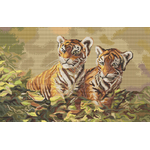 Deux jeunes tigres (sans cadre) - Luca-S B442 - Kit broderie point de croix en vente sur www.la-brodeuse.com