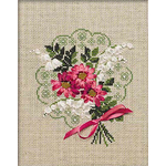 Riolis 1074 Bouquet d'Amour Kit broderie point de croix et ruban sur www.la-brodeuse.com