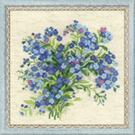 Myosotis - Riolis 1496 - EAN 4630015060483 - Kit broderie point de croix sur www.la-brodeuse.com