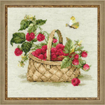 Panier de framboises Kit broderie Riolis 1448 en vente sur www.la-brodeuse.com