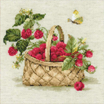 Riolis 1448 Basket with raspberries - Kit broderie en vente sur www.la-brodeuse.com