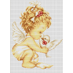 Kit broderie Luca-S Angel with pigeon B369 sur www.la-brodeuse.com