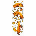 Riolis 1879 - renard dans les feuilles - kit point de croix -