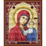 Luca-S B446 - Icône - Notre Dame de Kazan - kit point de croix compté
