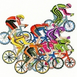 Bothy Threads XJR40 - plaisirs à vélo -  Cycling Fun - kit point de croix compté - La-Brodeuse