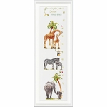 Dutch Stitch Brothers - DSB002 lin - toise de naissance Safari - kit point de croix compté -