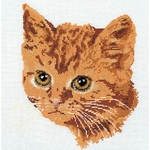 Thea Gouverneur 931 - kit point de croix compté - chat roux
