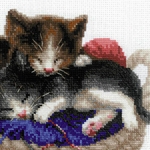 Riolis 1724 - kit point de croix compté - chatons endormis - 1