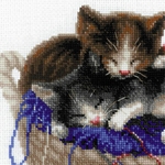 Riolis 1724 - kit point de croix compté - chatons endormis - 2