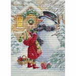 Luca-S BU5018 - kit point de croix compté - La fille aux cadeaux
