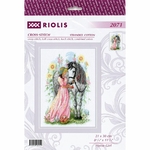 Riolis 2071 kit point de croix compté Fille avec son cheval 1