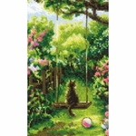 Riolis 2114 - kit point de croix compté - Balançoire de jardin - 3