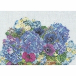 Thea Gouverneur 3025  kit point de croix compté  hortensia  1
