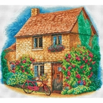 Dutch Stitch Brothers DSB010 kit point de croix compté Cottage et bicyclette