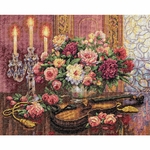 DIMENSIONS 35185 kit point croix compté Floral romantique 1