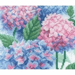 Riolis 2139  kit point croix compté  Hortensias gracieux 3