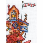Riolis 1844  kit point croix compté  Château féerie  4