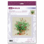 Riolis 1984  kit point de croix compté  Fraises dans un pot  1