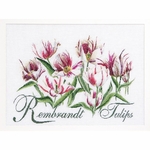 Thea Gouverneur 447  kit point de croix compté  Rembrandt Tulipes