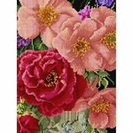 Thea Gouverneur 3019-05  kit point de croix compté  Rose en bouquet  2