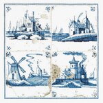 Thea Gouverneur 484  kit point de croix compté  Carreaux anciens Moulins