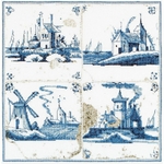 Thea Gouverneur 484  kit point de croix compté  Carreaux anciens Moulins  5