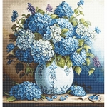 Luca-S B700  kit point croix  Vase avec hortensias