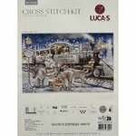 Luca-S BU5038  kit point croix  Le Père Noël en blanc  4