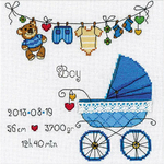 Riolis 1418  kit point de croix  Tableau de naissance  1